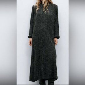 Zara Metallic Thread Knit Dress